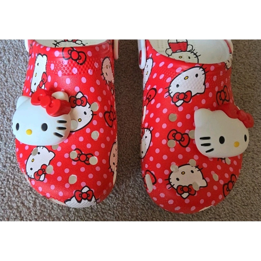 Sanrio Hello Kitty CROCS Classic Clog Women's Size 8 Men's 6 White/Red - Picture 3 of 8